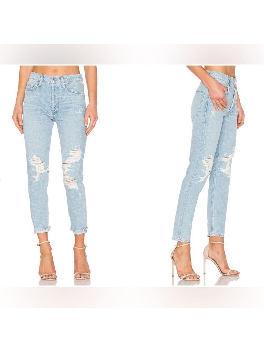 AGOLDE Jamie High Rise Classic Jeans Distressed in Ever More Sz 30